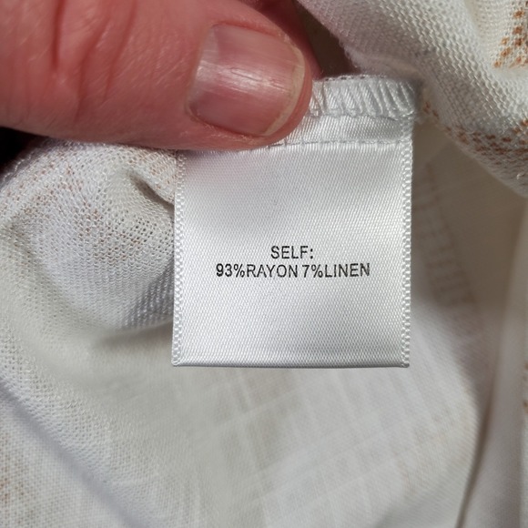 Calypso St Barth Top Womens 2X White Palm Tree Linen Blend Tropical Resort NEW - Picture 9 of 10